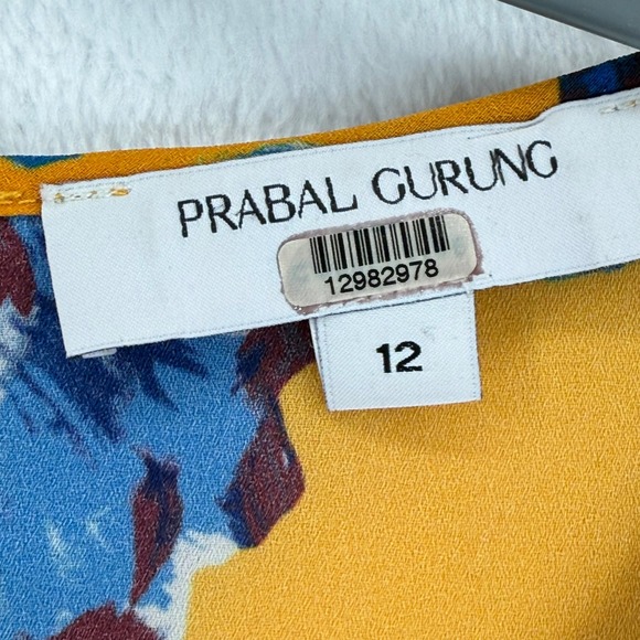 Prabal Gurung Floral Ruffle Blouse Size 12 Long Sleeve Career Casual - Picture 4 of 8